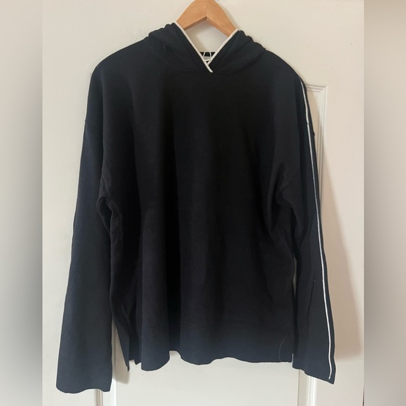 New! Max Studio Black Fine Gauge Hoodie Women’s size Large - Picture 12 of 15